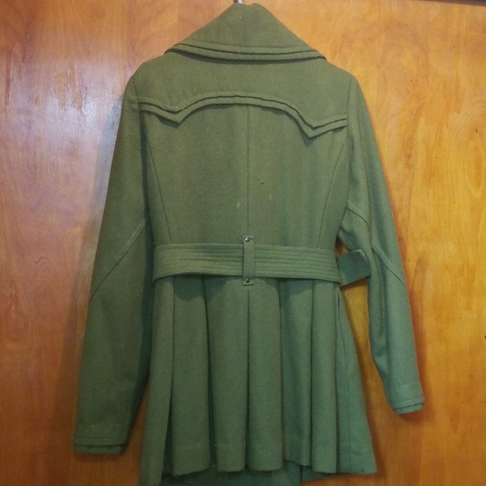 Green Miss Sixty wool belted pea coat - Picture 5 of 6
